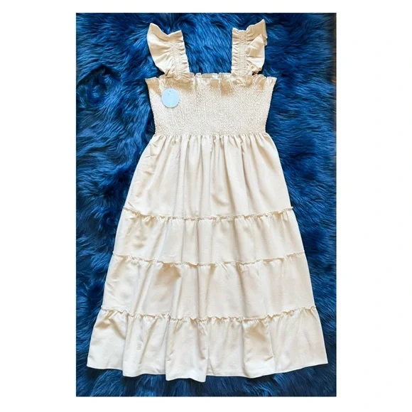 New! HILL HOUSE Ellie Nap Dress in Cream Nude - Picture 5 of 11